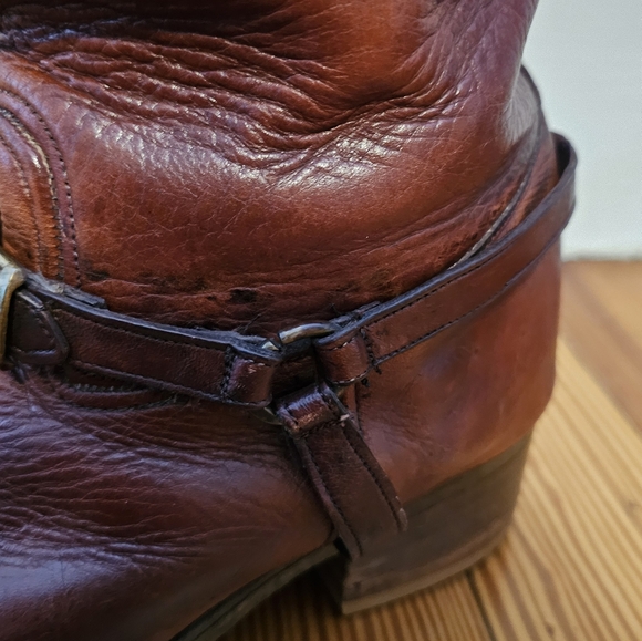 Frye Campus Boots Brown Leather Vintage With Buckle Size 8.5 - Picture 6 of 10